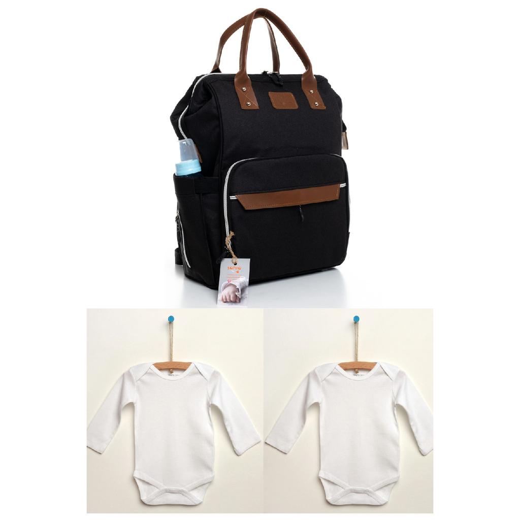 Черно-серый рюкзак для ухода за мамой и ребенком с бутылочкой-термосом, водонепроницаемая коляска с вешалкой