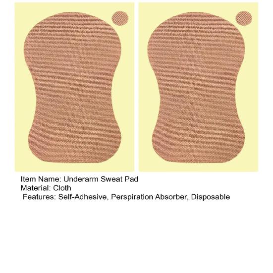 2Pcs Self-Adhesive Underarm Sweat Pads, Disposable Armpit Perspiration Absorber Pad, Anti-Perspiration Patches for Sweating Men Women