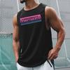 Muscleguys Мужская футболка без рукавов с принтом и круглым вырезом, летние свободные и удобные майки для бодибилдинга, простой повседневный жилет для фитнеса