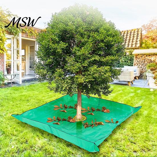 Landscaping Waste Catching Sheet Landscape Tarp for Trimming, Garden Pruning with Hole & 4 Outdoor Organizer Corner Buckles, Shrub Trimmings