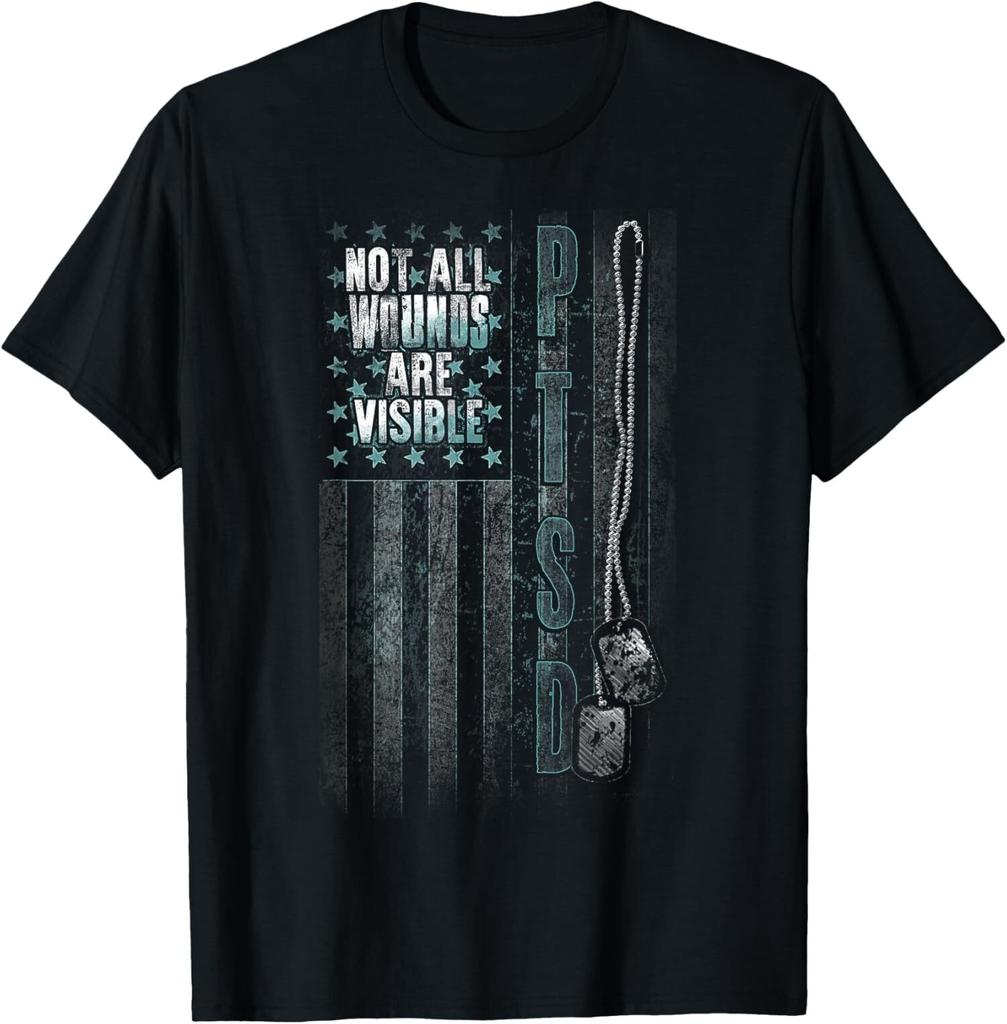 NEW LIMITED Not All Wounds Are Visible - PTSD Awareness Tee T-Shirt S-3XL