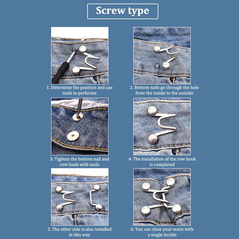 1 шт., женская юбка, брюки, джинсы, регулируемый зажим на талии, металлические булавки, аксессуары для одежды