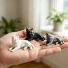 Статуэтки кошек для домашнего декора 3D-печатная геометрическая фигурка, минималистичная настольная скульптура для любителей, многогранные художественные поделки, офисная, скандинавский стиль, маленькое животное