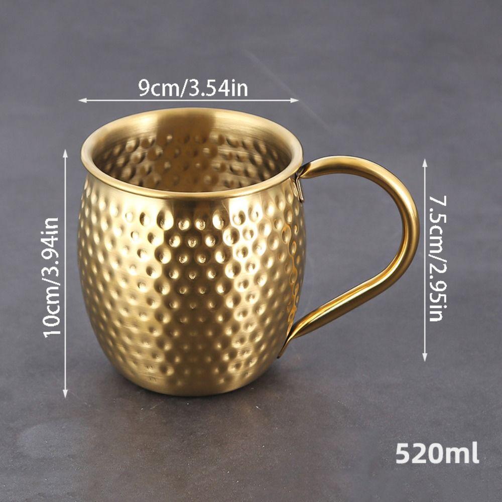Bar Tool Hammer Pattern Moscow Mule Mug 520ml Retro Stainless Steel Cup Elegant Large Capacity Drinking Cup Bar