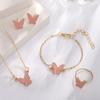 1Set Fashion Exquisite Simple Versatile Butterfly Necklace Bracelet Earrings Ring For Women Girls Wedding Party Jewelry Set Gift