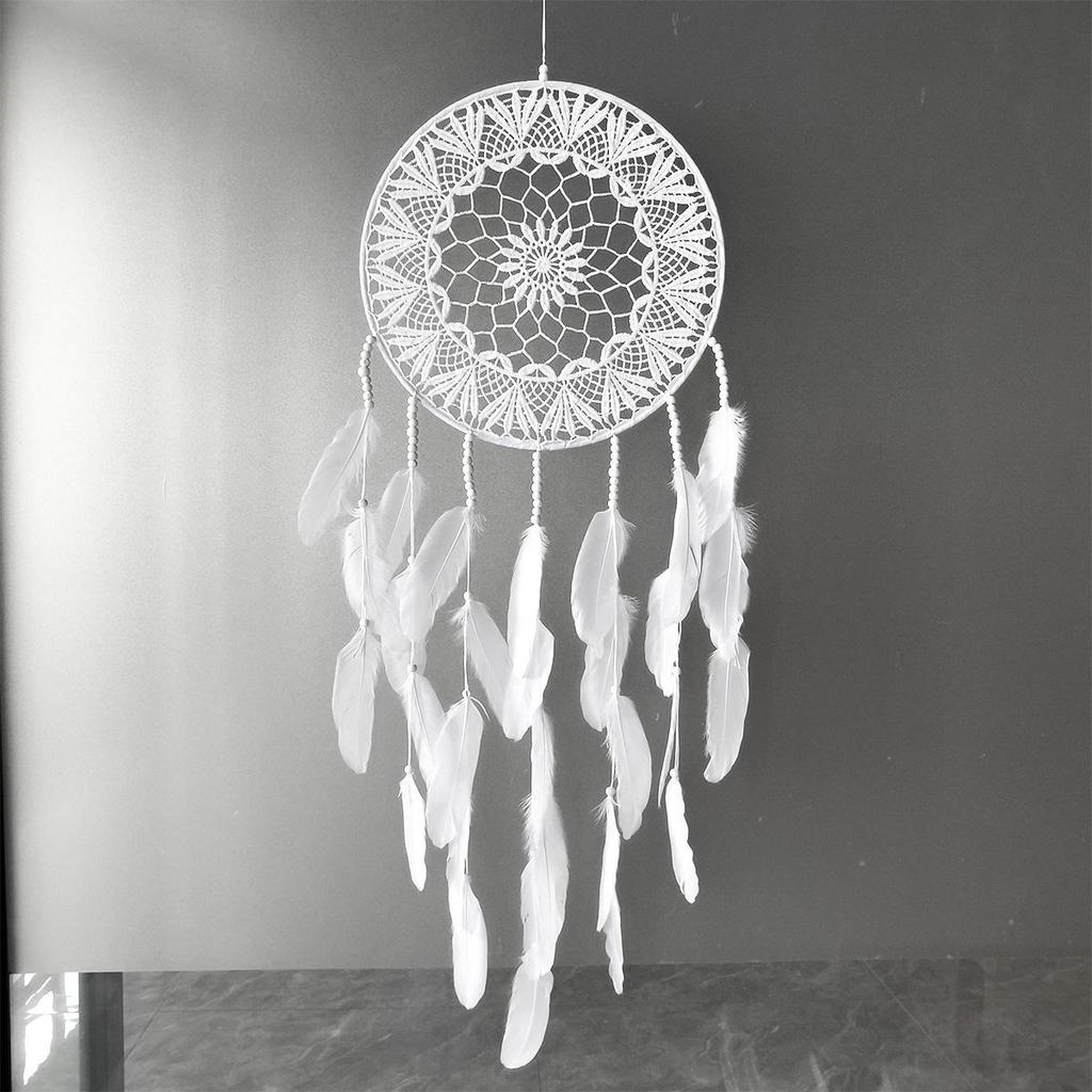 Богемский ловец снов из перьев ручной работы для украшения интерьера