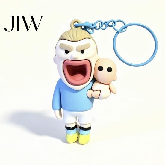 Sports Player Backpack Charm Cartoon Football Keychain Pendant, Big Mouth Man Charm, Bag Hanging Decorative Accessory, Lover Gift Abstract Boy Pendant