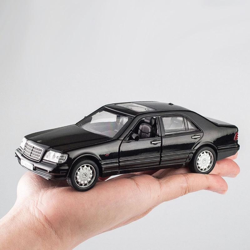 1:32 Mercedes Benz S W140, модель автомобиля из сплава, звуковой свет, откатной светильник, звуковой сплав, модель автомобиля, игрушки для детей