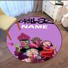 Custom Name Gorillaz Printed Round Rug Carpet Chair Rug Area Rug Entryway Doormats,for Office Chair Living Room Bedroom Kitchen Room.