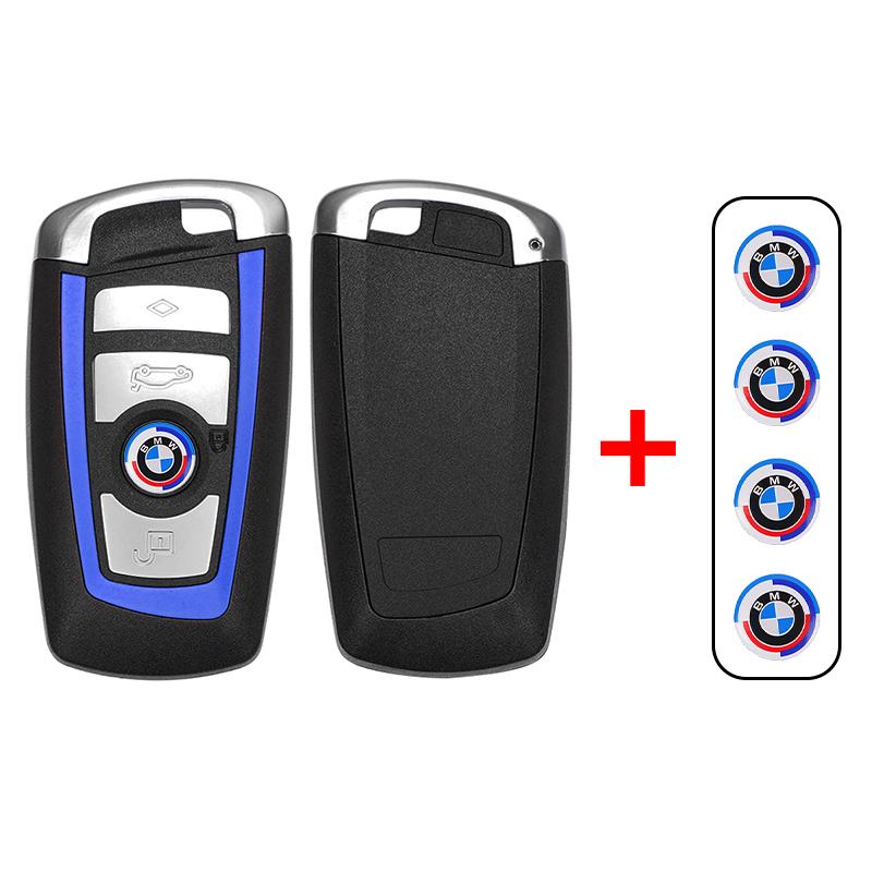 4 Buttons BMW CAS4 Smart Key Fob Shell Uncut Emergency Blade Frame For 1 3 5 7 Series X5 X6 Replacement Key Case Housing Cover FR5