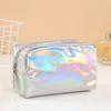Pure Color Laser Cosmetic Bag Travel Toiletries Storage Bag Waterproof Large Capacity for Hotel Vacation Trip