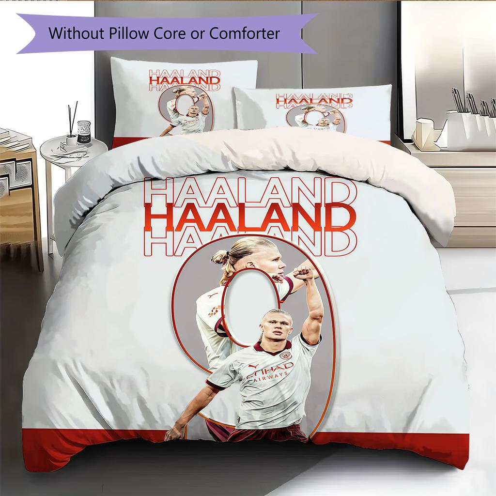 Haaland Pattern Bedding Quilt Set Home Decoration Gift (1 * duvet cover + 2 * pillowcase without core)