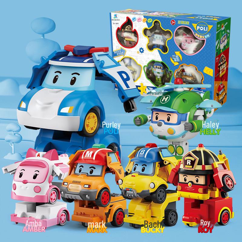 Большой игрушечный набор полицейской машины-робота POLI POLI для детей