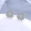S925 Loving Heart In Sterling Silver Petals Four Leaf Clover Ear Stud Korean Style Earring with Same Kind