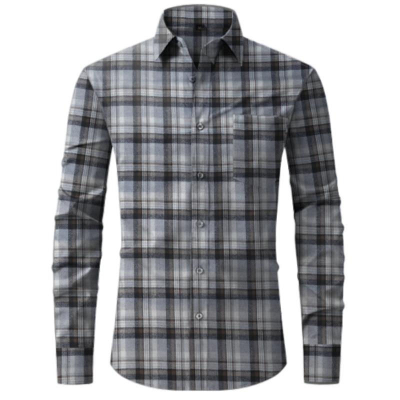 Plaid Men's Shirt New Long-sleeved Cardigan