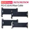 PCI-E 3.0 PCI-E 4.0 X16 Высокоскоростная Гибкая Карта-удлинитель Экранированная от ЭМИ PCI Express Gen 3/4 Удлинительный шнур 90/180 градусов 20-35 см