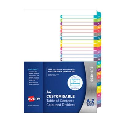 Разделитель Avery Ready Index A-Z в одну колонку (A4)