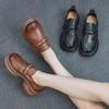 2023 Autumn Women's Retro Soft Cowhide Shoes - Lightweight Rubber Foam Sole