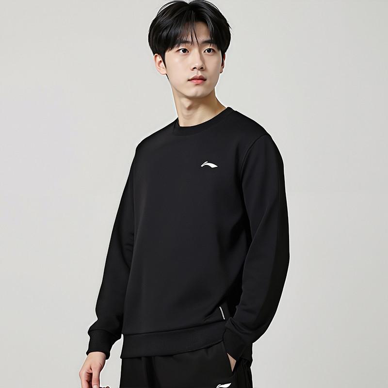Li-Ning Повседневная мода Логотип Свободный свитшот с круглым вырезом Мужские топы AWDTE55-2