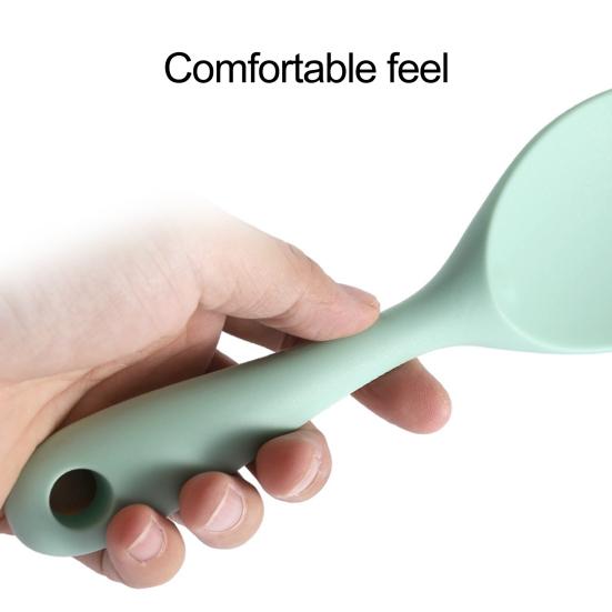 Rice Spoon Comfortable Grip Ergonomic Heat Resistance Food-grade Scoop Rice Silica Gel Non-stick Long Handle