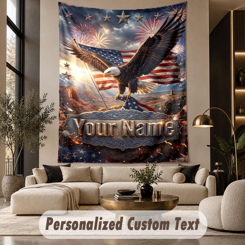 American Patriotic (86) Theme Custom Tapestry Personalized Custom Name Text Wall Hanging Tapestry Home Decor Background Cloth