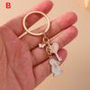 Cute Enamel Bunny Rabbit Keychain Love Heart Key Ring Pendants For Women Girls Handbag Decor Diy Jewelry Accessories