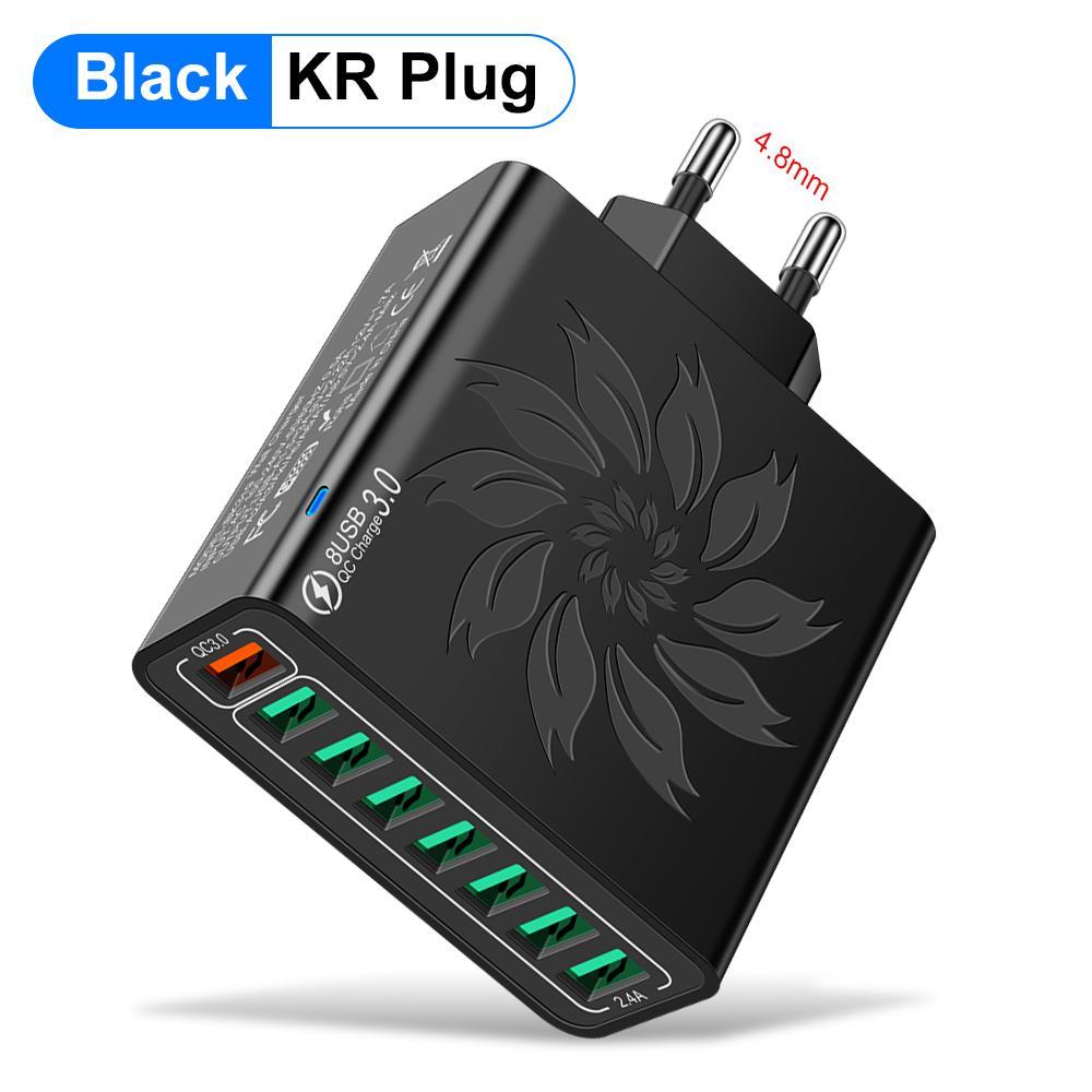 Total 65W 8 In 1 USB Phone Charger Wall Adapter For iPhone 15 14 Pro Max Xiaomi Samsung Phone Charger