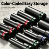 1/2 Inch Drive Deep Impact Socket Set Metric 8-32mm Pneumatic Wrench Tire Removal Auto Motorcycle Repair Hand Tool Kit Colorful