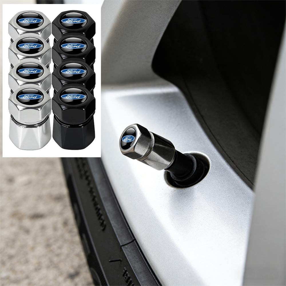 Car Styling Aluminum Alloy Wheel Cover Tire Valve Stem Dust Caps For Ford ST Fusion SHELBY Fiesta Edge MUSTANG Escape Kuga GhiaNO6