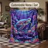 Mermaid Theme Throw Blanket Custom Name Text Personalized Blanket Soft Cozy Blanket for Home Sofa Bed