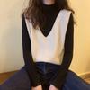 Гонконгский пуловер, вязаный жилет, топ, свитер для женщин, осень и зима 2023, жилет без рукавов с v-образным вырезом, свитер, женский пуловер