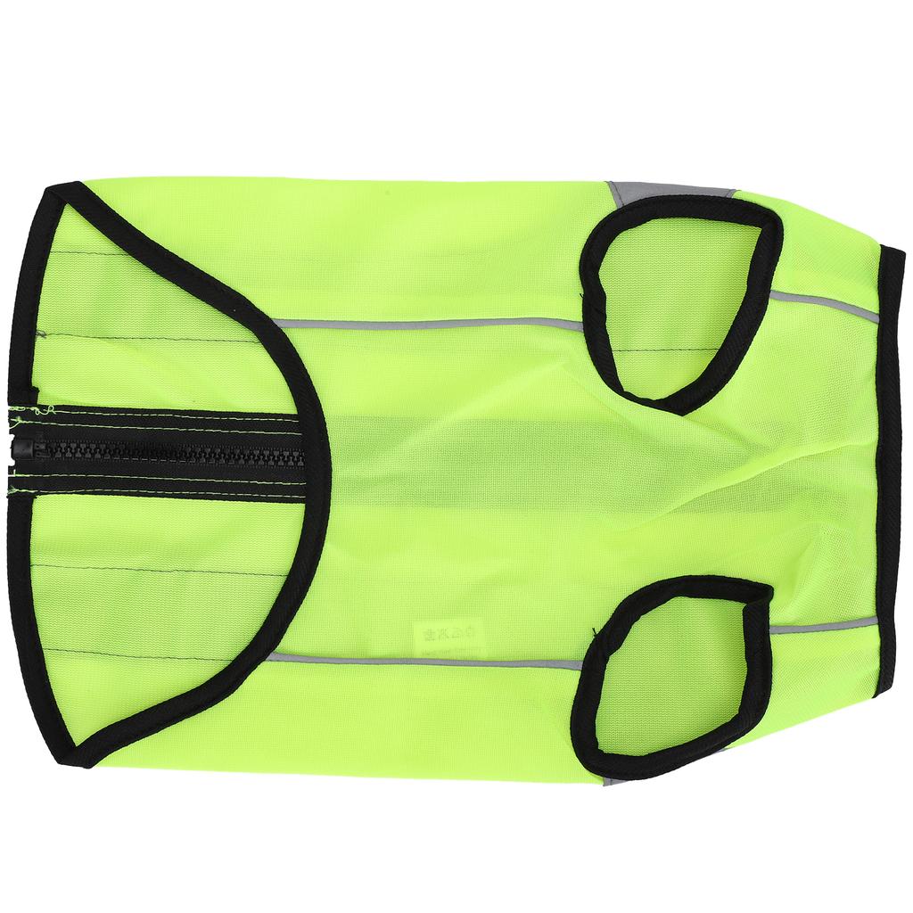 Pet Night Safety Clothing Glowing Jacket Lightweight Reflective Vest Zipper for DogsFluorescence Green S