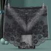 Ladies Spring and Summer Thin Sexy Lace Pure To High Waist Cotton Antibacterial Crotch Underwear