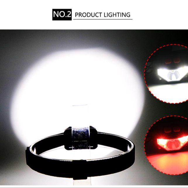 8 Modes Handfress Motion Sensor Powerful LED Headlight Headlamp Head Lamp COB Flashlight Torch Head Light For Camping, Fishing