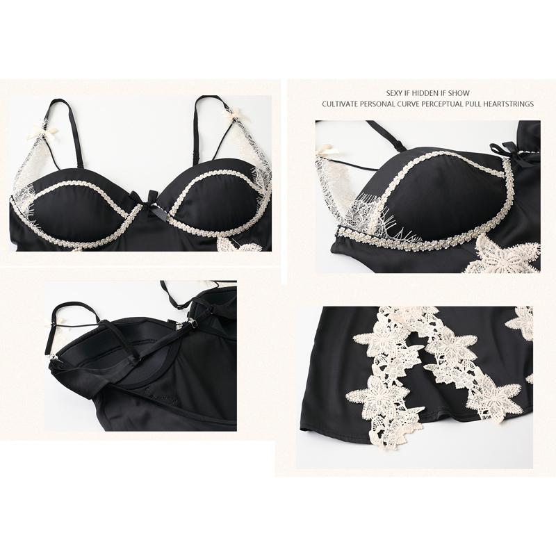 Новая сексуальная пижама, женский халат, глубокий V-образный вырез, кружевное атласное платье с открытой спиной и однотонной курткой на подкладке, халат