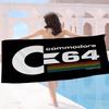 Логотип Commodore 64 Микрофибровое одеяло Быстросохнущие пляжные полотенца Большой размер Печать Супервпитывающее Полотенце-одеяло для бассейна