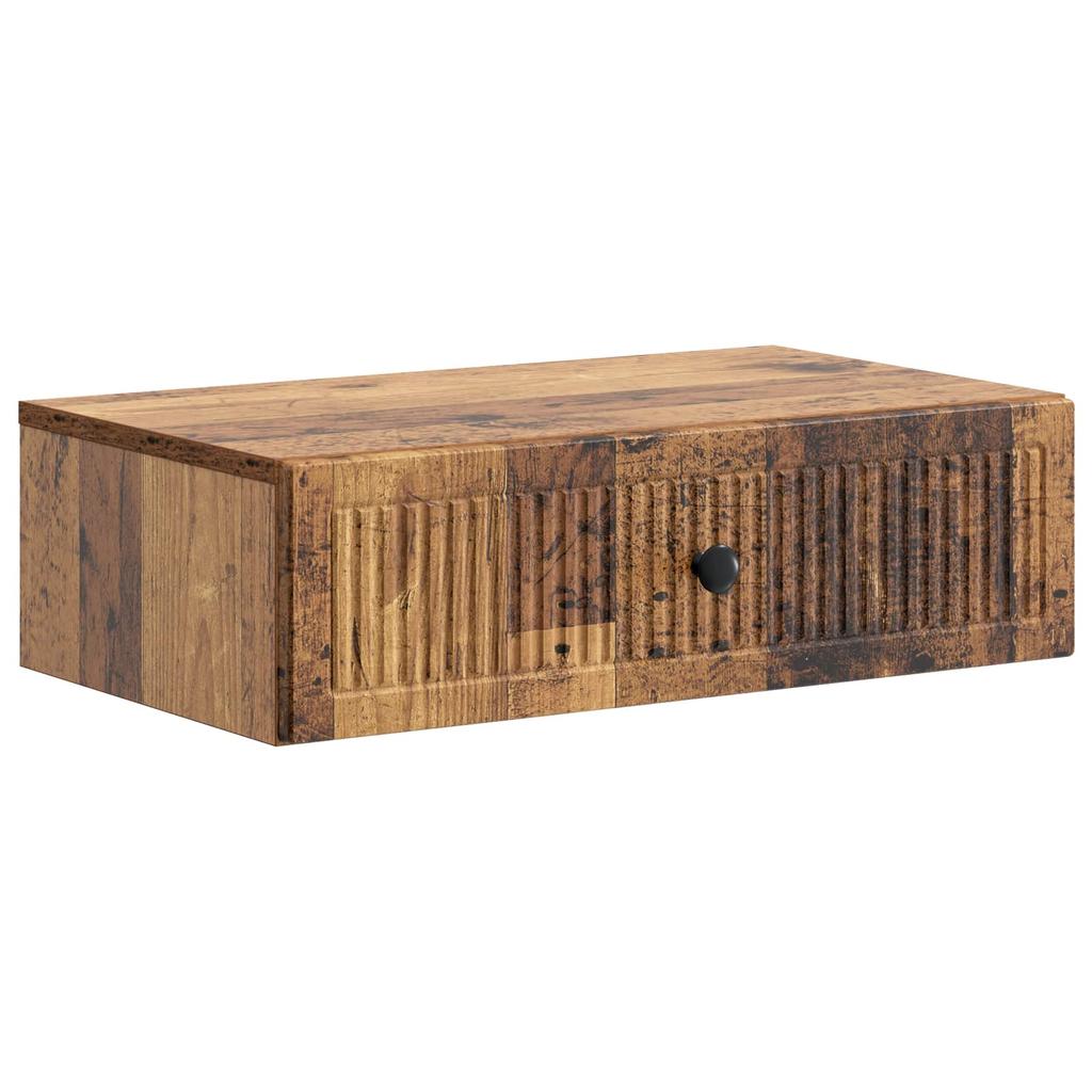 Wall Mounted Side Table Reclaimed Wood Look 59 x 34.5 x 17 cm