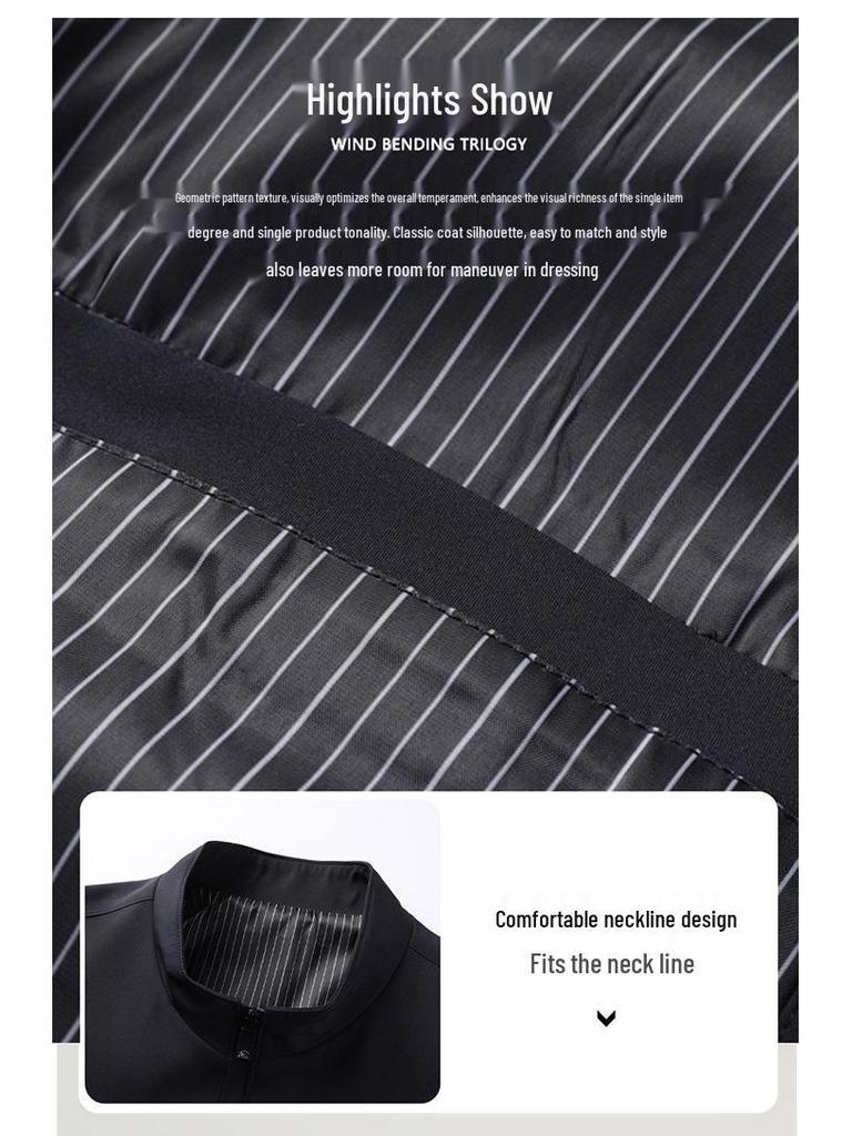 Мужская повседневная куртка в корейском стиле со стойкой - Весна/Осень, Трендовая, Свободного кроя, Большого размера