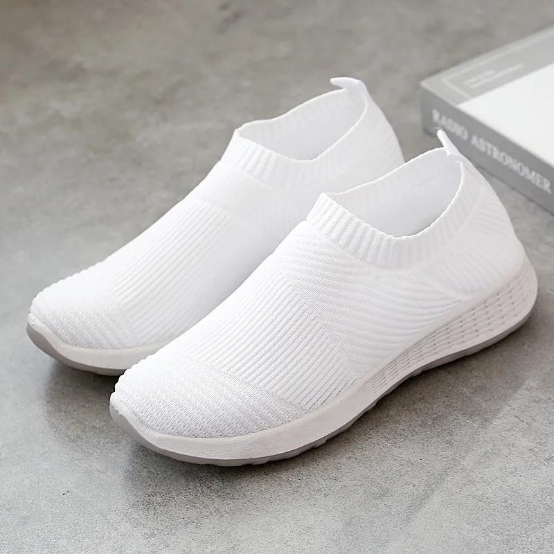 Women'S  New Fabric Upper Women'S Korean Casual Socks Shoes Breathable And Lightweight Mesh Sports Shoes Women'S Soft Soles