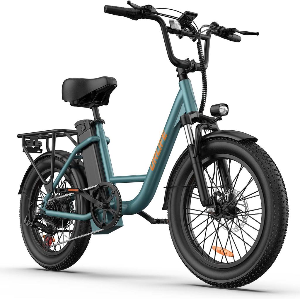 URLIFE E20 Multi Terrain Electric Bike For Adult 48V13Ah Battery 500W Motor E-Bike 20 Inch Fat Tires Urban Commuting Electric Bicycle With TowSeat
