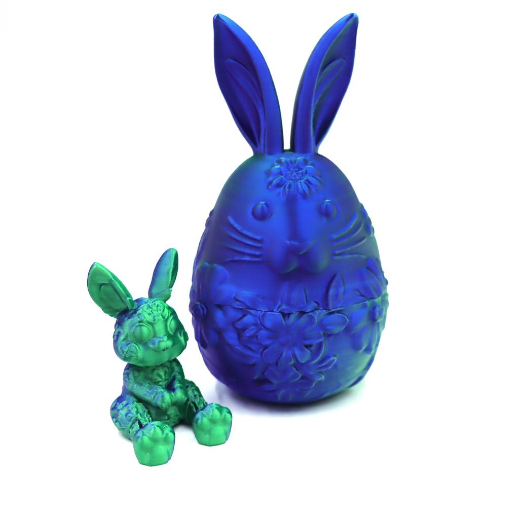 Cute 3D Printed Easter Rabbit Eggs with Mini Surprise Toys for Kids Birthdays Party Favors Gifts Christmas Goodies Filler