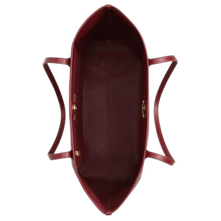 Coach City 33 Logo Cherry Print Faux Leather Tote Bag Women tote Brown Yellow CY691-IMTAM