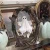 Halloween Swing Ghost Statue Resin Spooky Figurine Halloween Ghost Tree Swing Ornament Desktop Bookshelf Halloween Decor