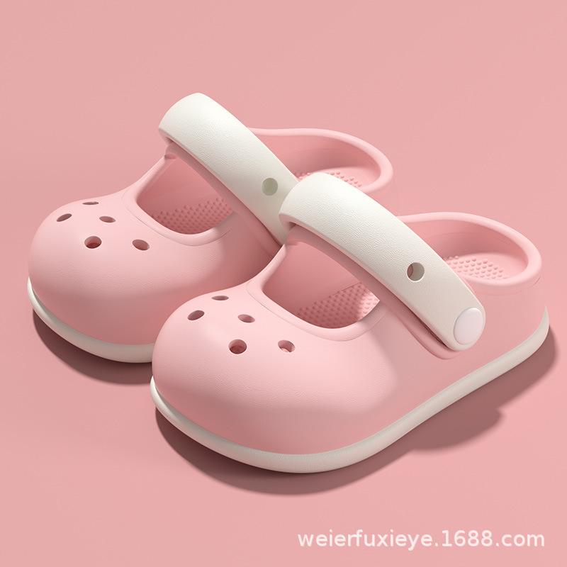 Children's closed-toe sandals for summer, cartoon style, suitable for boys and girls, non-slip, breathable, cute baby beach sandals