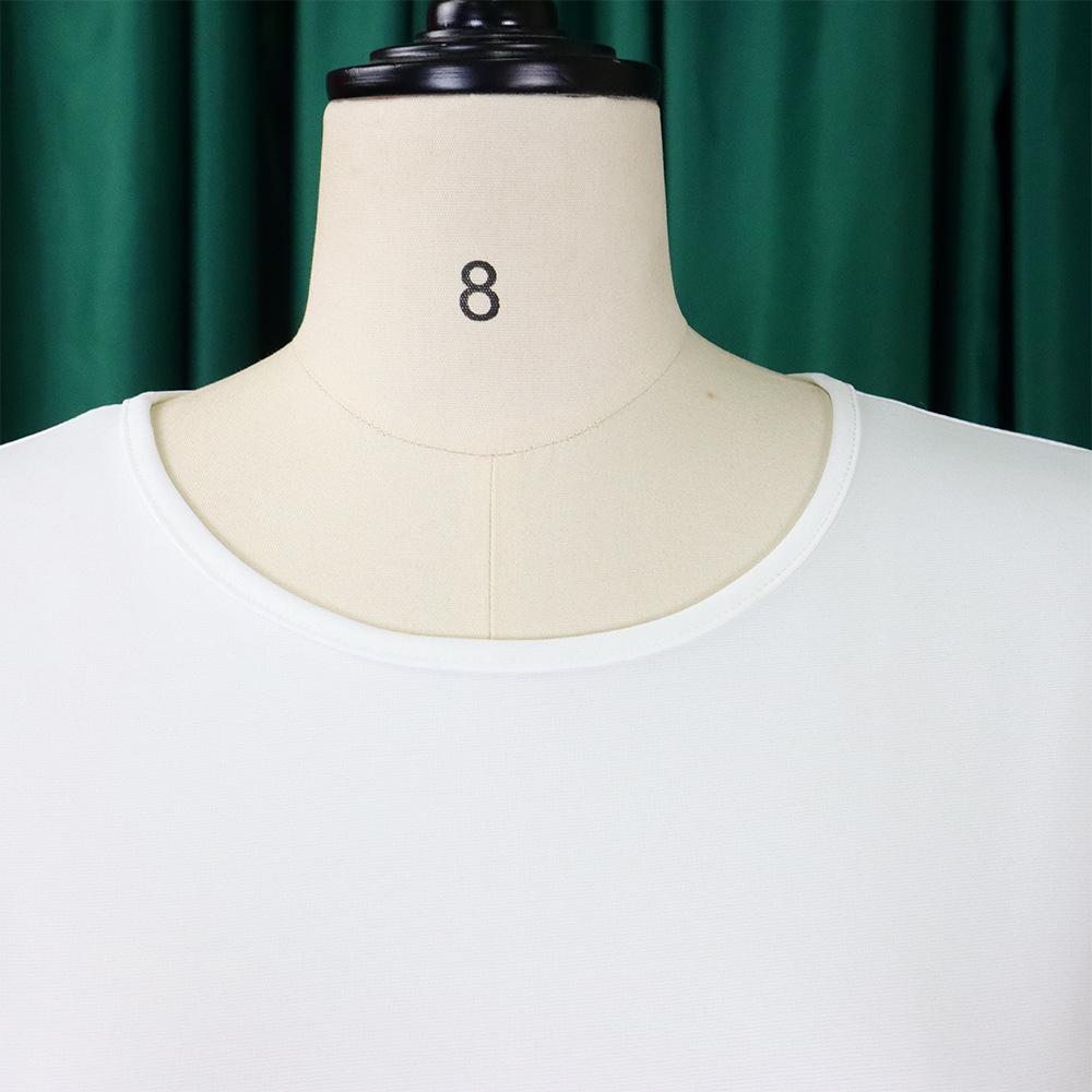 YYFS Женская мода лето весна однотонный принт с коротким рукавом и круглым вырезом с высокой талией повседневные платья