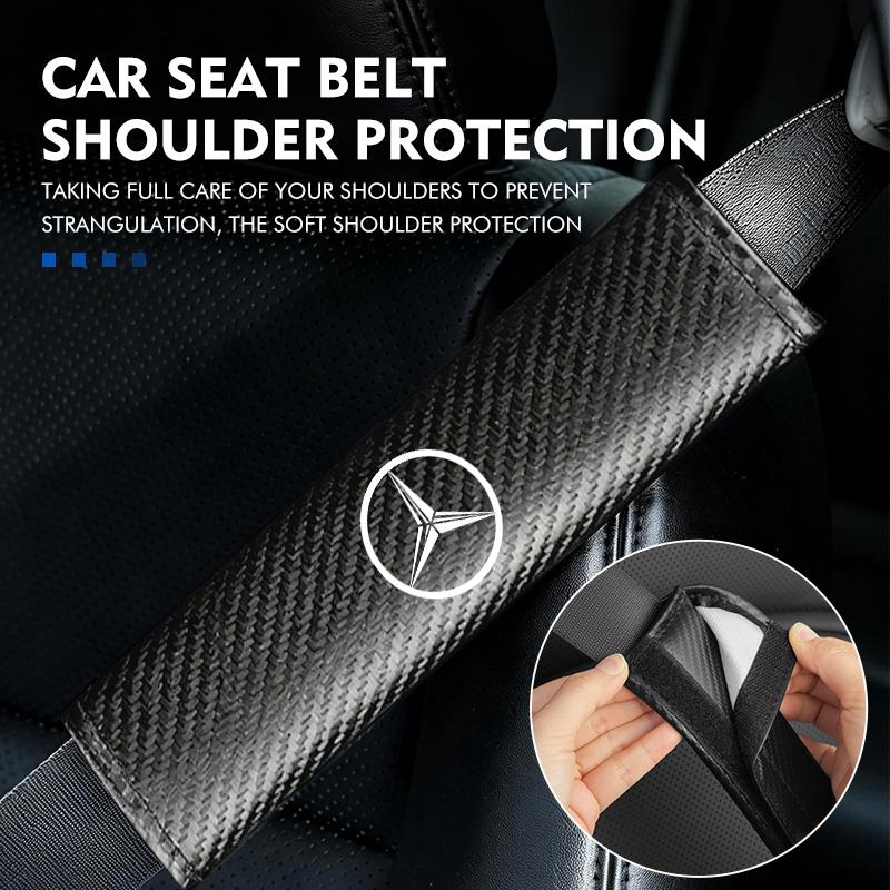 Car Carbon Fiber Seat Belt Shoulder Cover Padding Seatbelt ProtectionAccessories For Benz CITAN VITO SPRINTER CLS SLK Sport ML