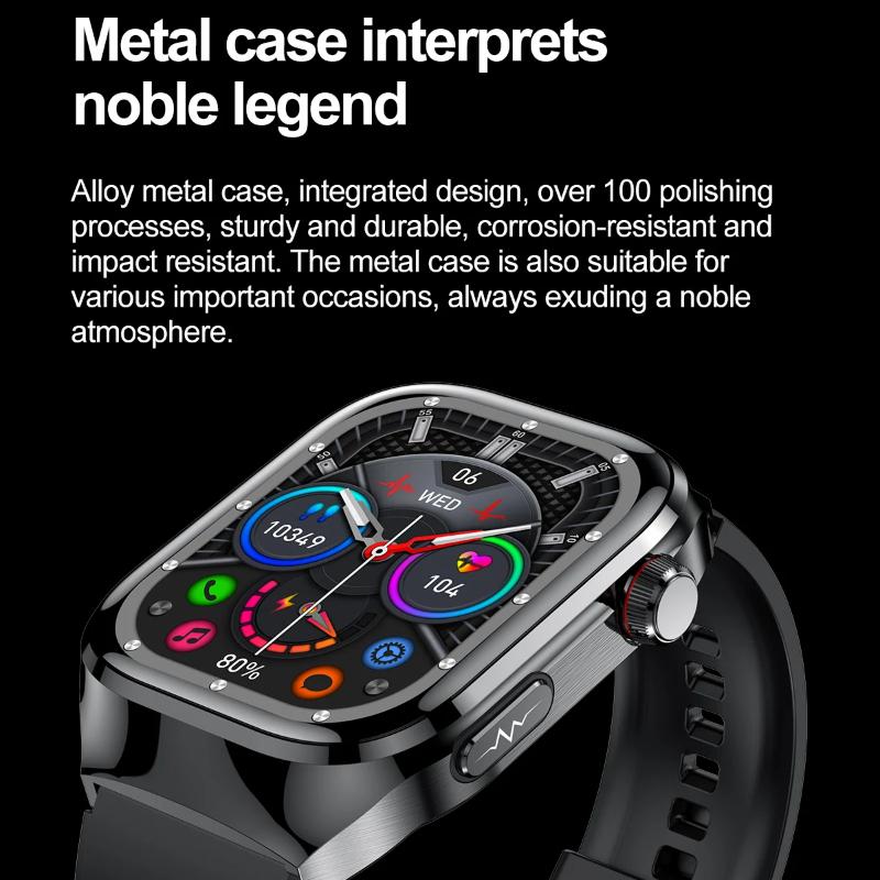 Умные часы ECG+PPG с функцией звонков по BT, push-уведомлениями, физическим обследованием, монитором здоровья, артериального давления, мочевой кислоты, кислорода в крови, спортивные умные часы