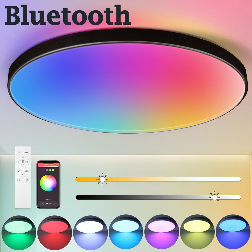 Умные светодиодные потолочные светильники Bluetooth APP Control Потолочный светильник 110-265 В с затемнением RGB Панельный светильник Потолочный светильник Светильник для спальни