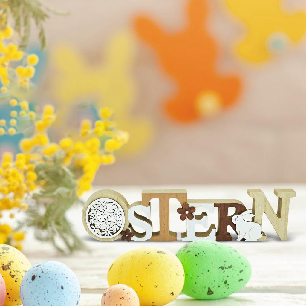 Easter English Letter Wooden Decorative Desktop Ornament