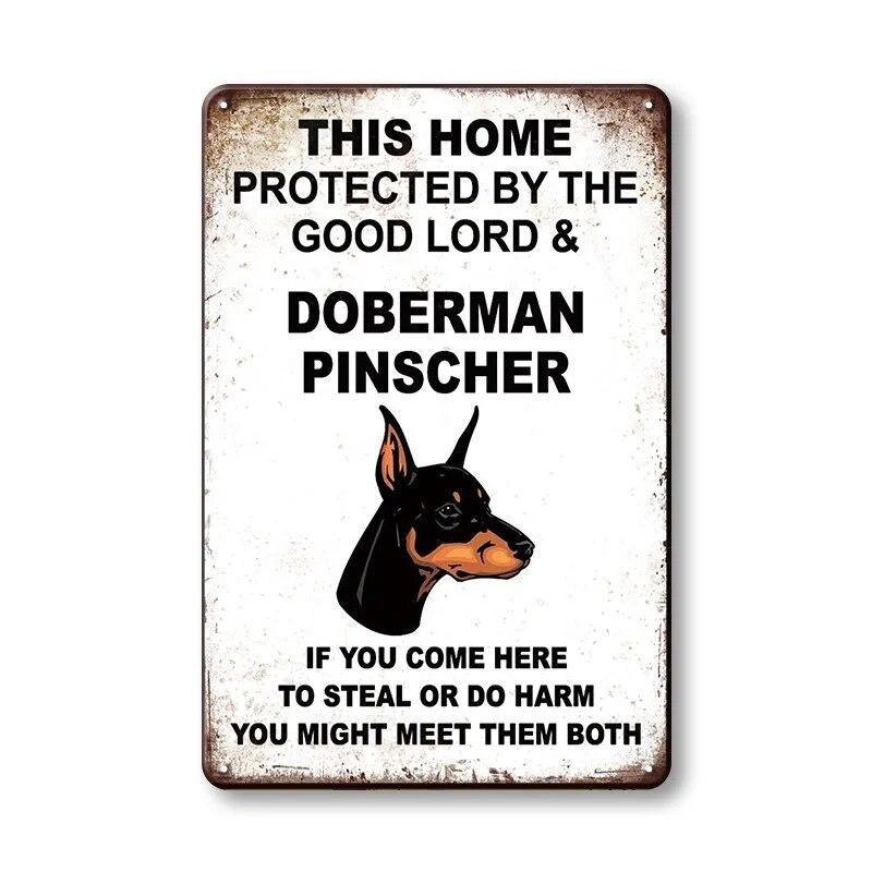 Warning Danger Poster Metal Decor Beware Of The Dog Cat Vintage Tin Sign No Trespassing Farmhouse Wall Decor Family Doorplate